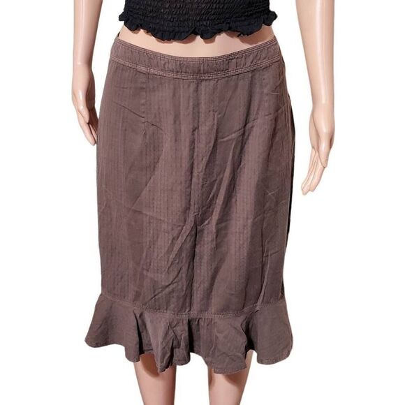 High waist Flounce espresso midi skirt 8/M - Picture 1 of 5